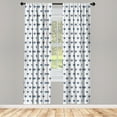 thumbnail image 5 of Ambesonne Eastern Window Curtains, Tulip Flowers, Each 28" W x 84" L, Red Navy Blue and White, 5 of 5