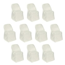 Efavormart Ivory Linen Polyester Folding Chair Cover Dinning Chair Slipcover For Wedding Party Event Banquet Catering