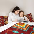 thumbnail image 4 of Erosebridal Red Teal Orange Aztec Twin Comforter Sets, Hippie Bohemian Geometric Bedding Set, Reversible 2pcs, 1 Comforter and 1 Pillowcase, 4 of 6