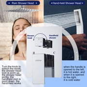 Cobbe Shower Set 12-inch Rainfall Shower Head with Handheld Sprayer Shower system for Bathroom Rough-in Valve Body and Trim Included Chrome