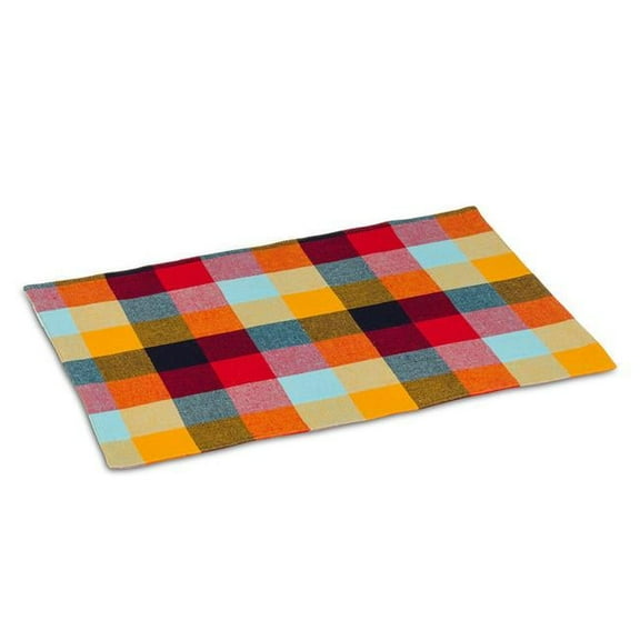 Abbott Collections AB-56-TM-MADRAS 13 x 19 in. Madras Plaid Placemats, Multi Color - Set of 6