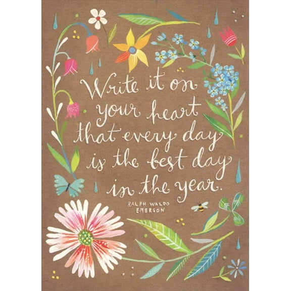 RSVP Write It On Your Heart : Ralph Waldo Emerson Quote Birthday Card for Sister