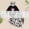thumbnail image 3 of Xudanell My First Rodeo Baby Girl Outfit Newborn Romper Pants Set | Infant Cowgirl Western Clothes Long Sleeve Romper Bell Bottom Pants 3Pcs Set(Black, 12-18 Months), 3 of 4