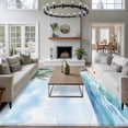 thumbnail image 3 of Summer Beach Palm Tree Area Rugs 5'x7', Washable Small Throw Rugs for Laundry Room Playroom, Blue Coastal Tropical Ocean Indoor Outdoor Rug Non-Slip Low Pile Carpet Runner Reversible Floor Mats, 3 of 8