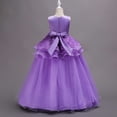 thumbnail image 6 of WPPGONE Girls 3D Flower Applique Tiered Gown Sleeveless Multi Layer Tulle Princess Formal Long Dress Dreamy Wedding Flower Girl First Communion School Evening Party Ball Gown Big Girls Dresses, 6 of 6