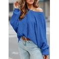 thumbnail image 4 of PRETTYGARDEN Women's Off The Shoulder Sweater Fall Fashion Pullover Long Sleeve Boat Neck Oversized Ribbed Knit Tops, 4 of 9