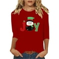 thumbnail image 2 of Ailaofu Christmas Shirts for Women 2025 3/4 Sleeve Snowman Graphic T-Shirts Casual Crewneck Xmas Tunic Tops Holiday Shirts, 2 of 4
