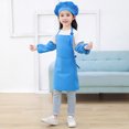 thumbnail image 2 of Kids Art Smock Set Long Sleeve Apron Hat Artist Painting Protective Wear For Girls Outfit, 2 of 3