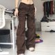 thumbnail image 1 of Pntutb Pantalones de mezclilla de pierna ancha con bolsillo de cintura alta y cinturón con cordón suelto para mujer Pntutb Pntutb-2554, 1 of 9