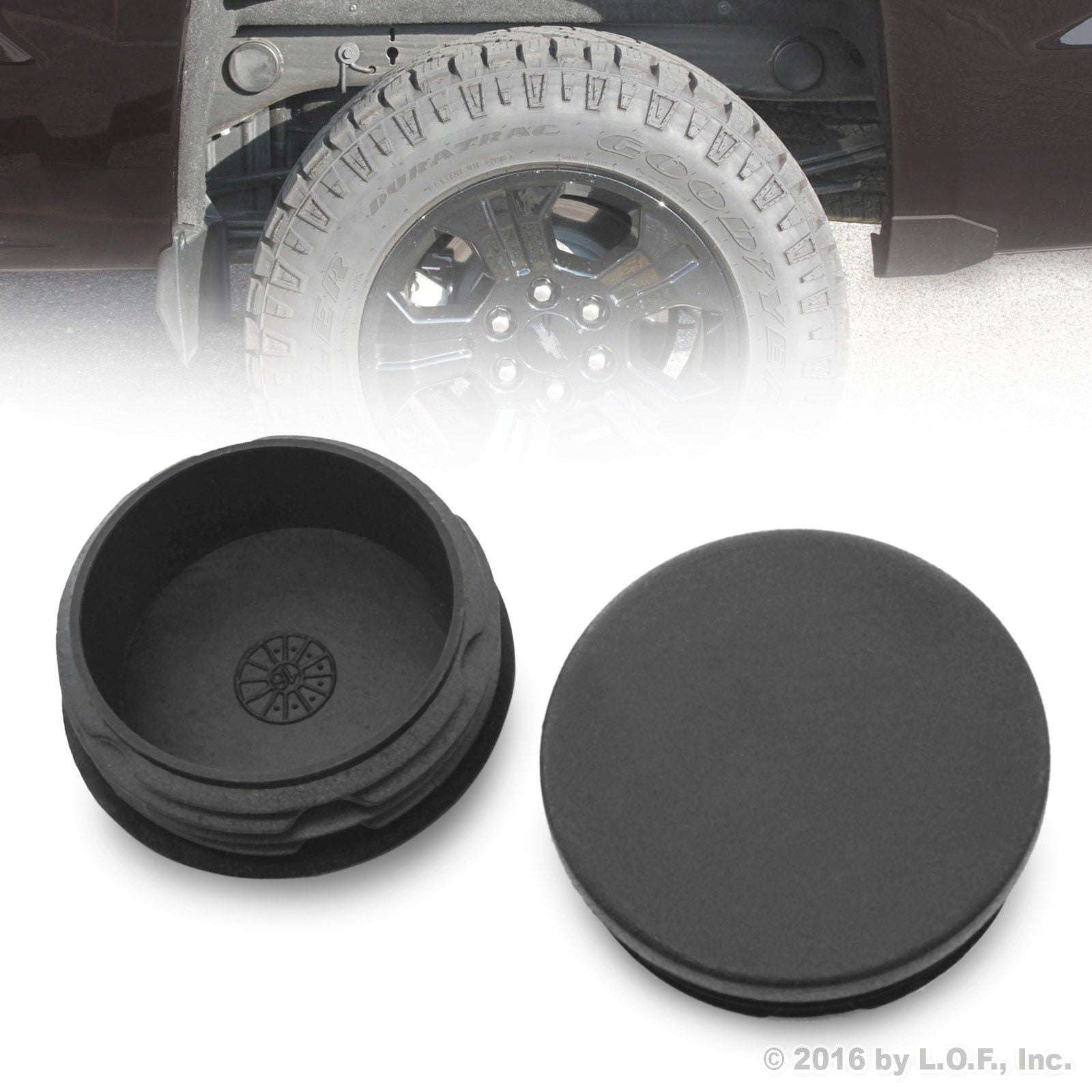 2 Rear Wheel Well Frame Tube Hole Plug 1999-2017 Chevy Silverado GMC Sierra 1500