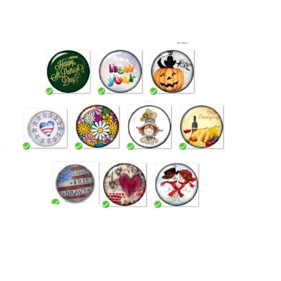 Snap Button Toggle Clasp 18mm 10 Holiday Charm Collection Collection