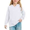 thumbnail image 3 of YOUYEDIAN Hoodies for Kids Girls Preppy Long Sleeve Sweatshirts Drawstring Pullover Top with Pockets Fashion Clothing for Girls White 2-3 Years, 3 of 5