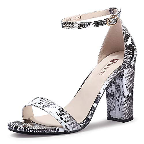 IDIFU Womens IN4 Cookie-HI Chunky Block High Heel Open Toe Ankle Strap Dress Party Wedding Pump Sandals 