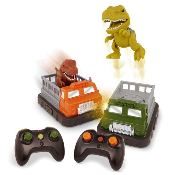 Terra by Battat â Remote Control Bumper Cars â 6pc RC Battle Trucks Set â 2-Player Dino Duel â 1-Player Auto Mode â 3 Years + â RC Bumper Cars: Tarbosaurus