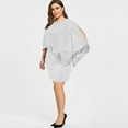 thumbnail image 3 of Savings Clearance 2025! asdoklhq Womens Plus Size Clearance Dresses,Women Plus Size Cold Shoulder Overlay Asymmetric Chiffon Strapless Sequins Dress, 3 of 8