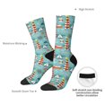 thumbnail image 4 of Picia Sea Lighthouse Print Athletic Socks for Men & Women – Cushioned Moisture-Wicking Crew Socks for Sports, Running, and Training, Soft & Breathable Size 5-11, 4 of 6