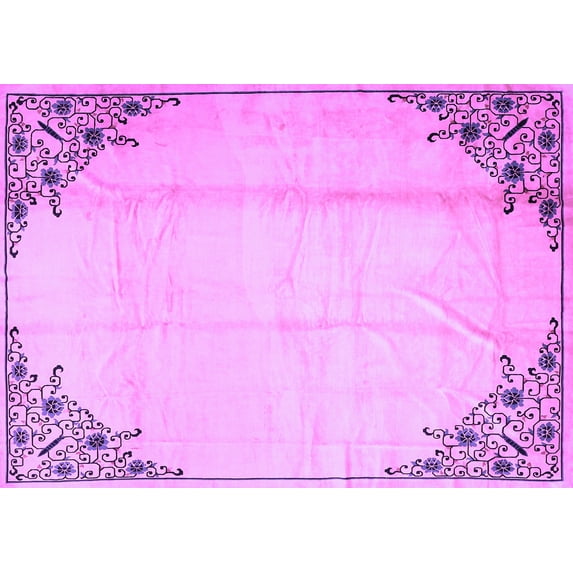 Ahgly Company Indoor Rectangle Persian Purple Traditional Area Rugs, 8' x 12'