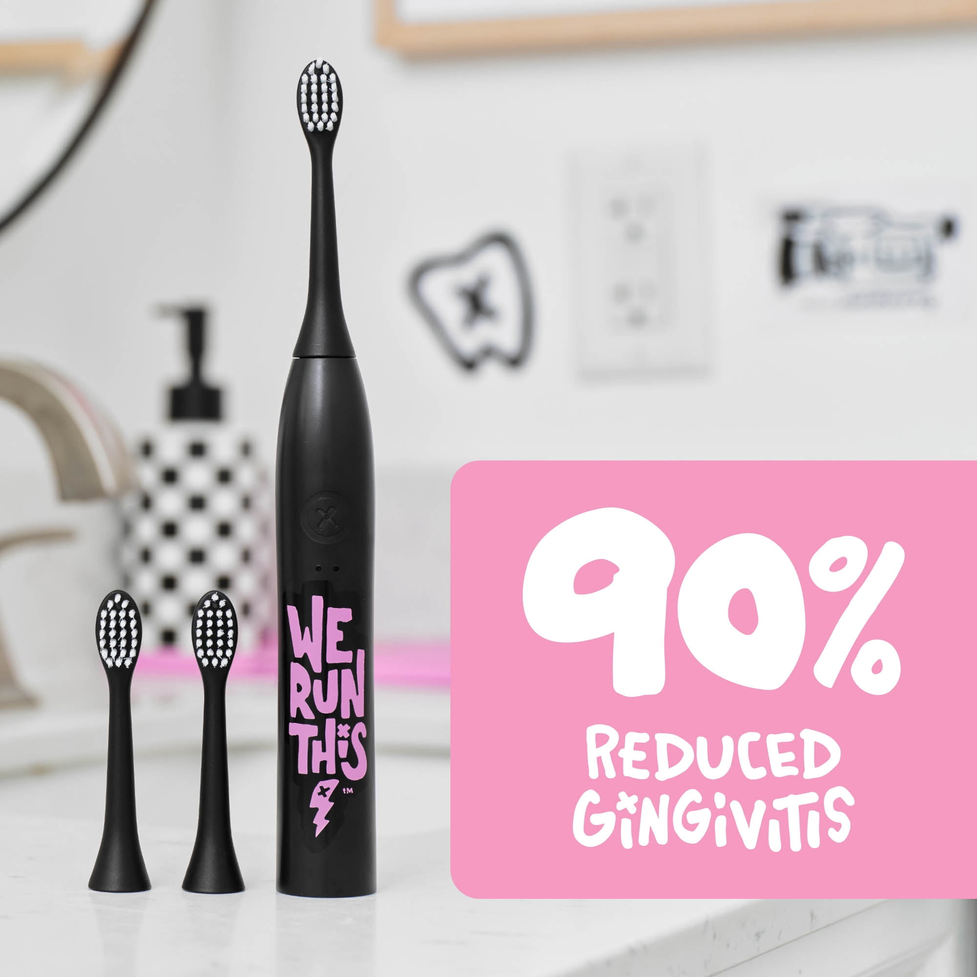 Made by Dentists Sonic X Electric Toothbrush for Kids and Tweens with 3 Brush Heads, We Run This