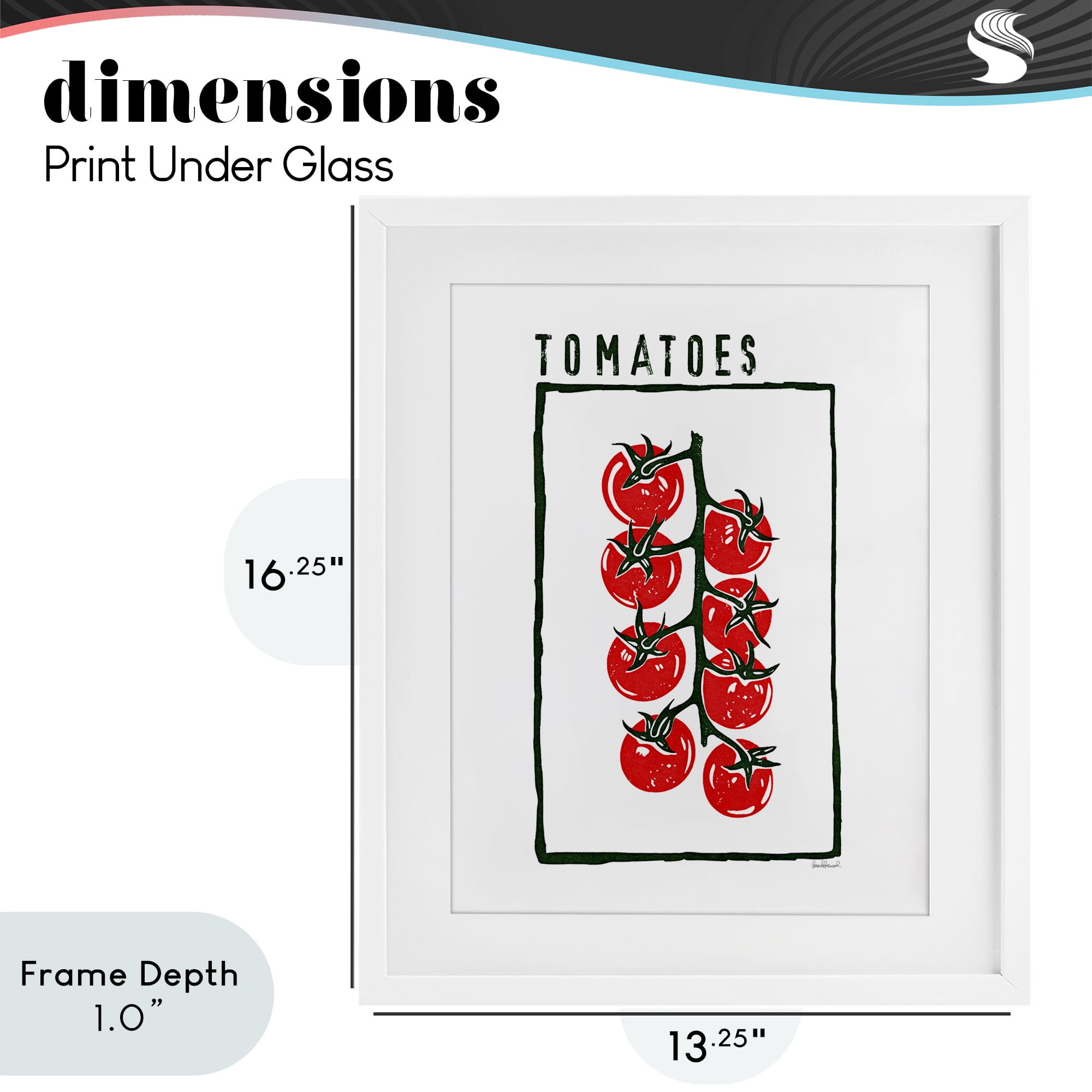 Stupell Industries Ripe Tomatoes Cluster White Framed Print Under Glass, design by Amanda Greenwood