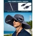 thumbnail image 2 of Ventilador solar Hat FANSEXPERT de ala ancha, UPF 50+, ala de 12 cm, 2 of 7