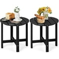thumbnail image 1 of ZYPPPA  Round Outdoor Side Table, 18 Inch Weather Resistant HDPE Adirondack Table, Outdoor Indoor Chairside End Tables, Patio Side Table for Lawn Garden Balcony Backyard, Easy Assembly (2, Black), 1 of 18
