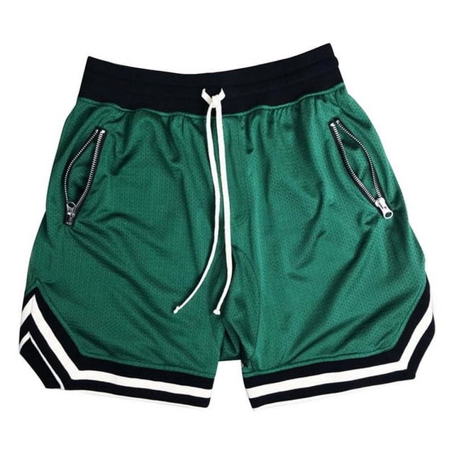 Summer Men's Sports Basketball Shorts for Muscle Fitness Running Training Jogging Capris Breathable Quick Drying Zipper Pants