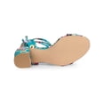 thumbnail image 5 of BLISSFUL STEP Women's Open Toe Block Mid Heeled Lace Up Sandals, 5 of 7
