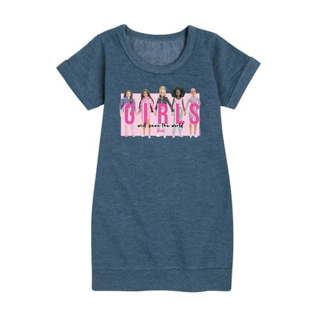 

Barbie - Girls Will Save the World - Barbies Holding Hands - Toddler And Youth Girls Fleece Dress