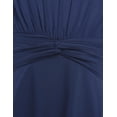 thumbnail image 4 of Sinleey Kids Big Girls' Knotted Waist Chiffon Flower Dress Wedding Party Bridesmaid Formal Dresses Navy Blue 12, 4 of 7