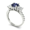 thumbnail image 2 of Three-Stone Engagement Ring for Women - 1.97ct Simulated Blue Sapphire in 18K White Gold Promise Ring, 2 of 6