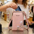 thumbnail image 3 of gcong Fashion Embroidery Slim Crossbody Phone Purse Zipper Pouch Wallet For Women Daily Use Accessory, 3 of 5