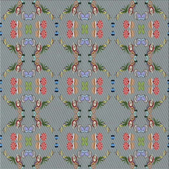 Ahgly Company Indoor Square Patterned Carbon Gray Novelty Area Rugs, 6' Square