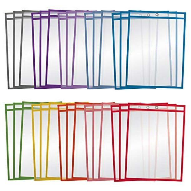 Dry Erase Pocket Sleeves, 30 Count, Crystal Clear, by Better Office