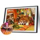 thumbnail image 5 of Pintura de diamante 5D DIY, kit completo de taladro redondo para gatito y cachorro, decoración del hogar, 40x30cm, 5 of 9