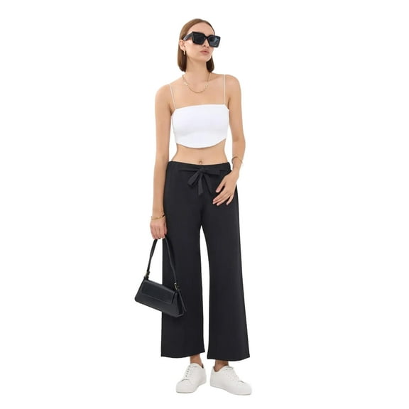 Wide-Leg Trousers with Drawstring Detail