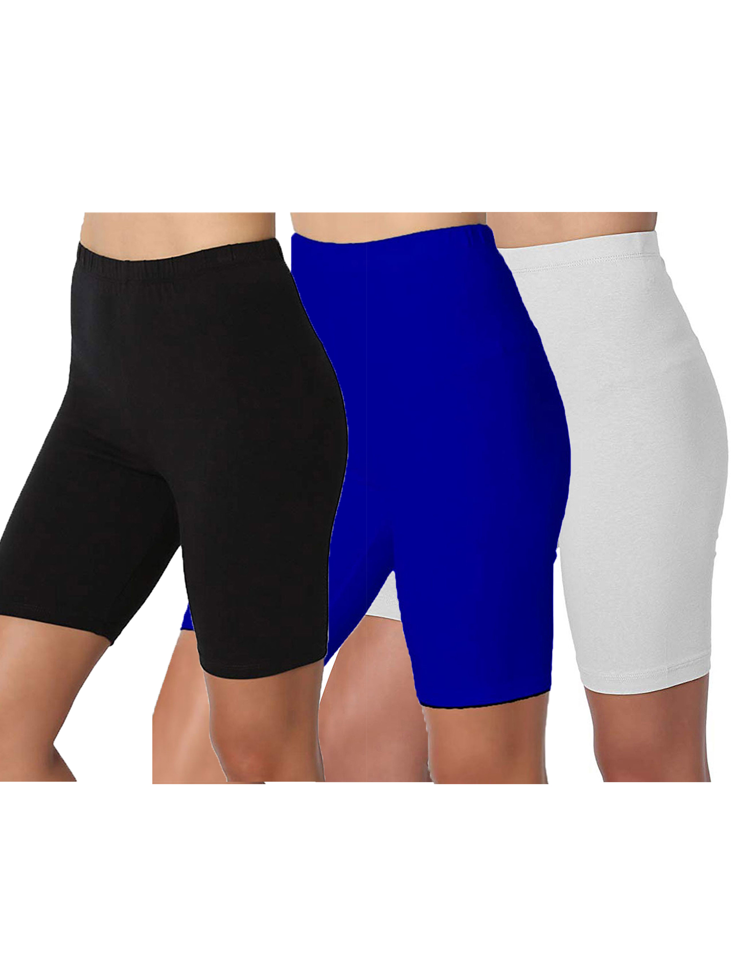 3 Pieces Women Jersey Leggings Shorts Elastic High Waist Summer Beach Casual Yoga Hot Pants Ladies Running Gym Yoga Hot Pants Lounge Baggy Shorts Pants Biker Shorts - image 1 of 5