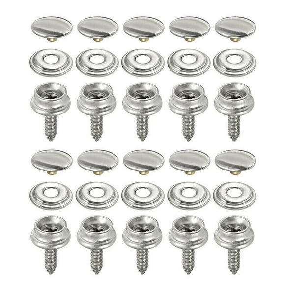30PCS Snap Fastener Stainless Canvas Screw Kit For Tent Boat Marine