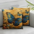 thumbnail image 3 of Ullo0ord Beautiful Butterfly Pack of 2 Decorative Butterfly Throw Pillow Covers Cozy Modern Concise Soft Square Cushion Shams Cushion Covers for Bedroom Sofa Car  20x20in, 3 of 7