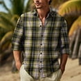thumbnail image 1 of Blusa y camisa de manga larga con cuello vuelto para hombre, blusa informal de retazos a cuadros a la moda con botones de solapa, blusa de manga larga, blusa de poliéster para hombre, 1 of 9