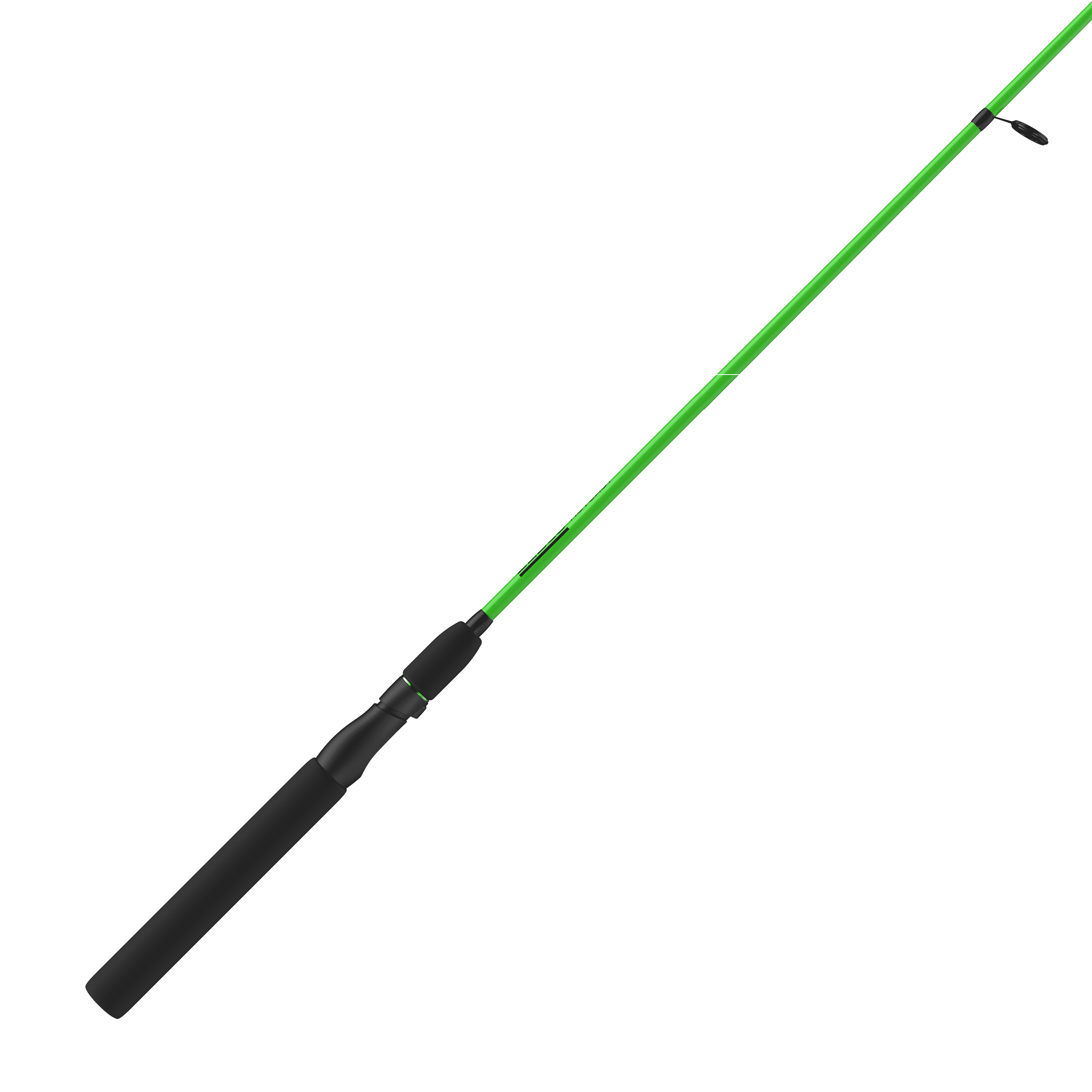 Zebco Hotcast Spinning Rod, Durable Fiberglass Fishing Pole with Stainless Steel Shock-Ring Guides, 4-Foot 6-Inch 2-Piece Medium-Light Power, Moderate Action and Comfortable EVA Rod Handle, Green