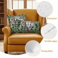thumbnail image 4 of 2 Pack Outdoor Waterproof Throw Pillow Covers,Abstract Ethnic Elephant Flower Leaf Decorative Square Patio Pillowcases for Chair Couch Sofa 16x16in, 4 of 9