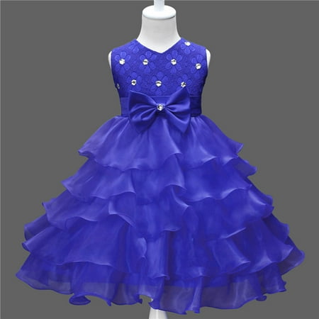 

Tejiojio Girls and Toddlers Soft Cotton Clearance Toddler Kids Baby Girls Cute Summer Flying Sleeves Flowers Pattern Lace Hollow Out Backless Dress