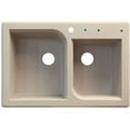 thumbnail image 3 of Transolid Radius 33in x 22in silQ Granite Drop-in Double Bowl Kitchen Sink with 2 AC Faucet Holes, In Cafe Latte, 3 of 4