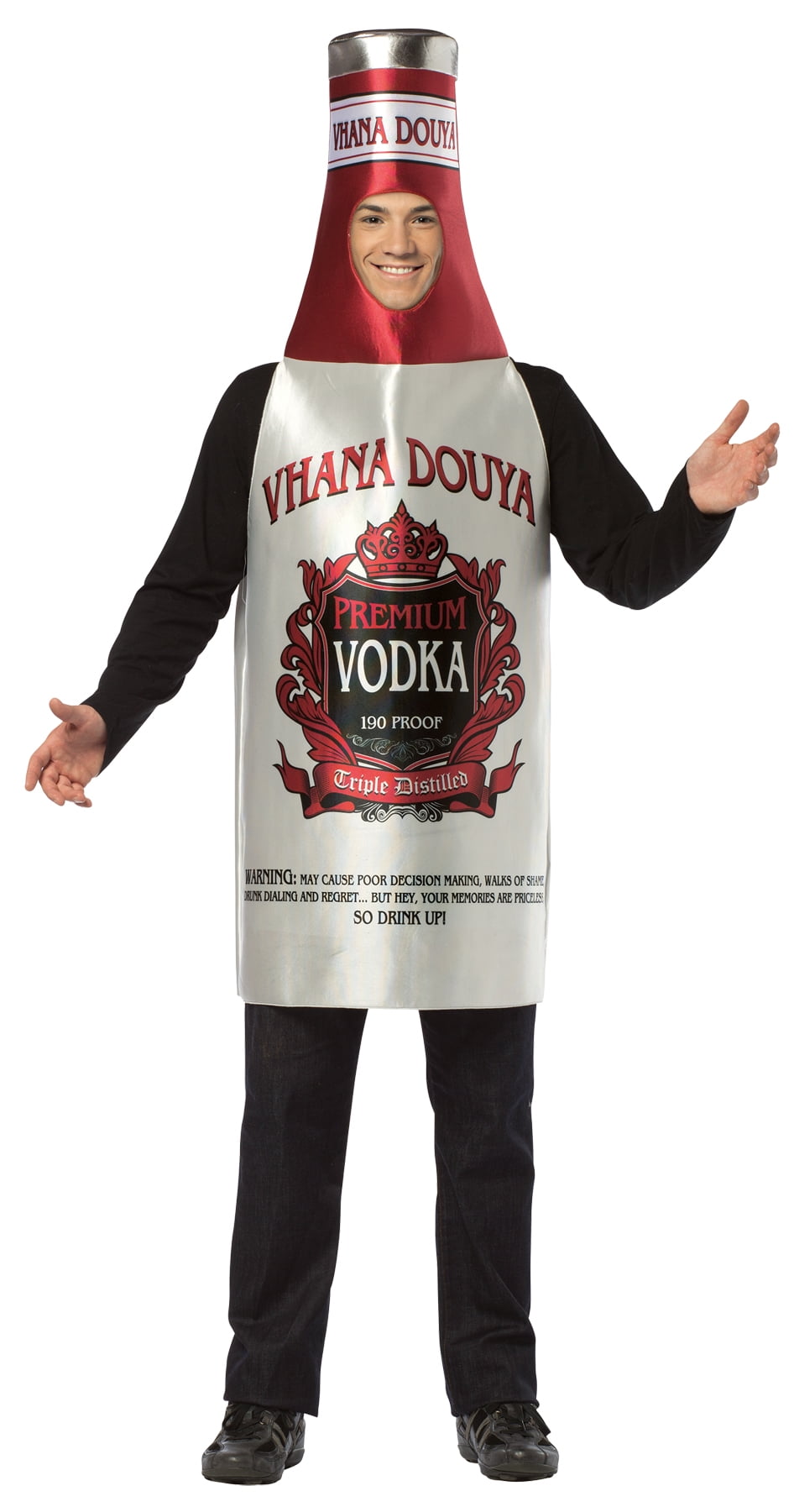 Fireball Whisky Costume Adult Liquor Bottle Halloween Tank Dress 
