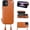 Brown, variant on Crossbody Wallet Case for iPhone 12/12 Pro, RFID Blocking Leather Purse Case with Card Holder, Protective Handbag Flip Cover with Zipper Wrist Strap Lanyard for Women 5G 6.1 Inch (Brown)