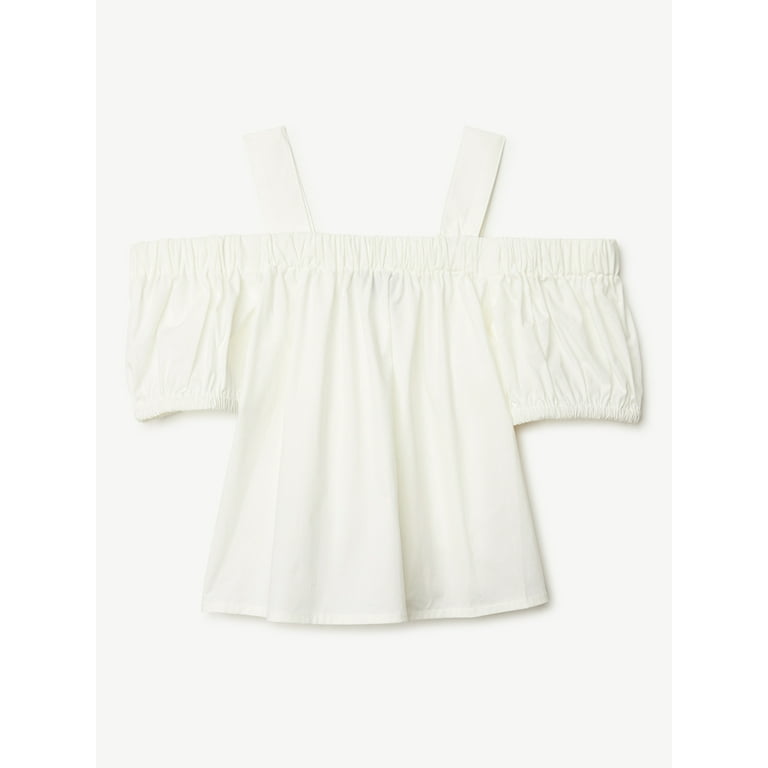 Girls open shoulder top sale