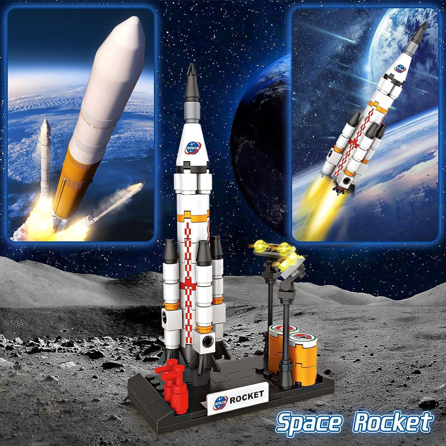 EP EXERCISE N PLAY Space Shuttle Space Rocket Building Blocks Set STEM Toy 455 Pieces for Kids Ages 6-12