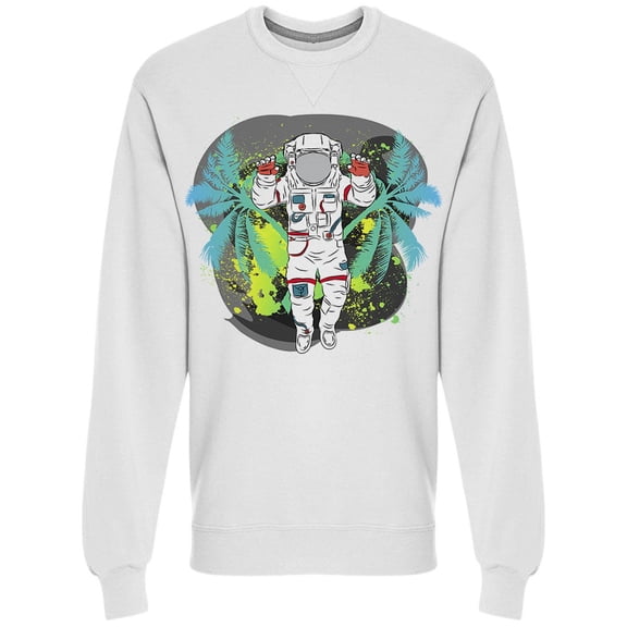 Cosmonaut Palm Trees Sweatshirt Men -Image by Shutterstock, Male XX-Large