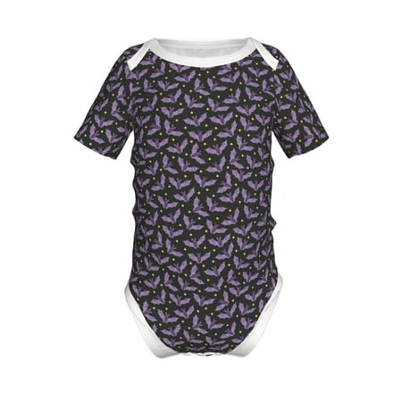 

Junzan Bat Purple Print Short-Sleeve Baby Climbing Clothes Bodysuits for Infant One-Piece for Baby Boys & Girls Baby Clothes Baby Romper with Snap Closure-2 Years