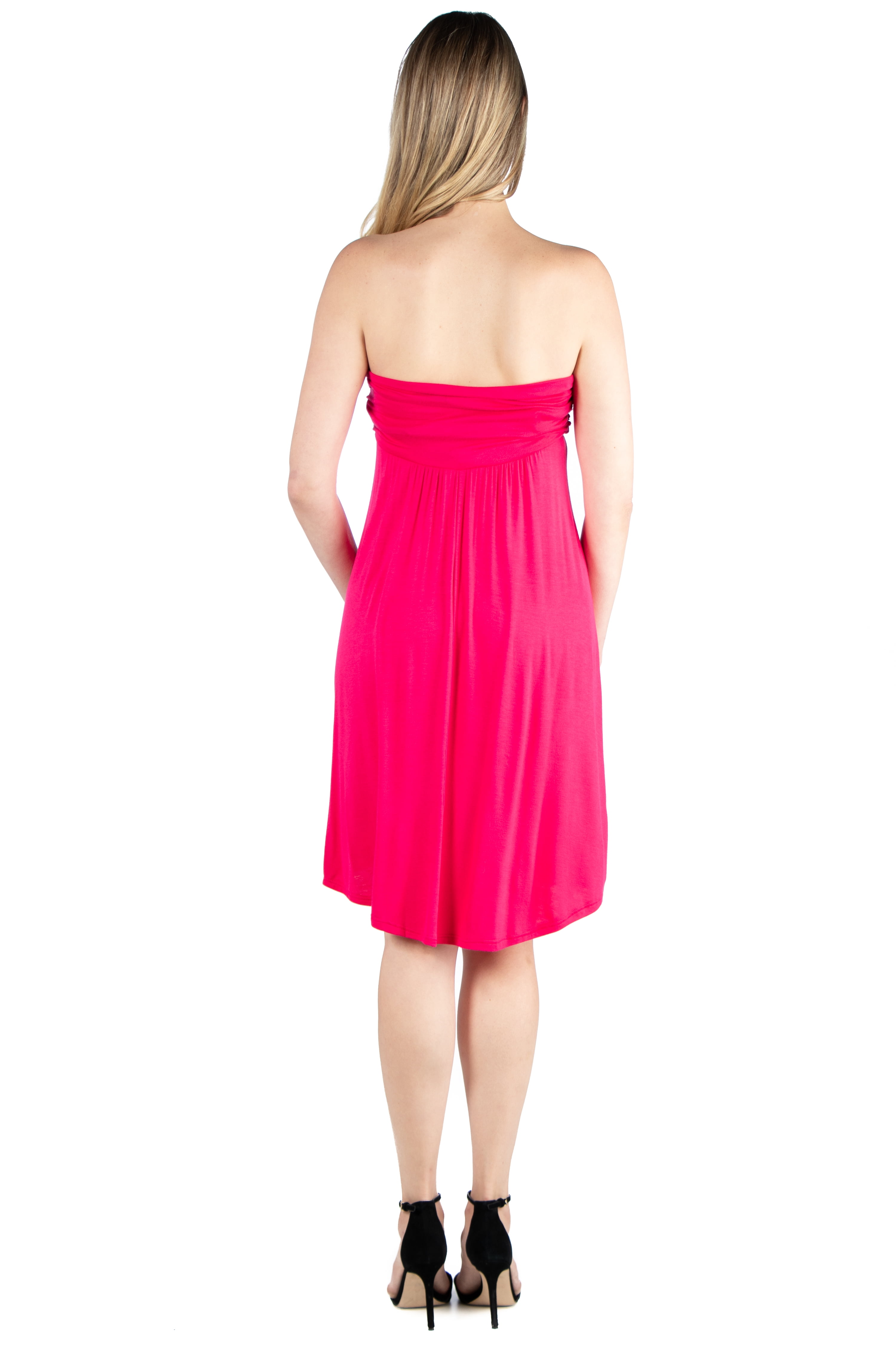 24seven Comfort Apparel Knee Length Maternity Strapless Mini Dress